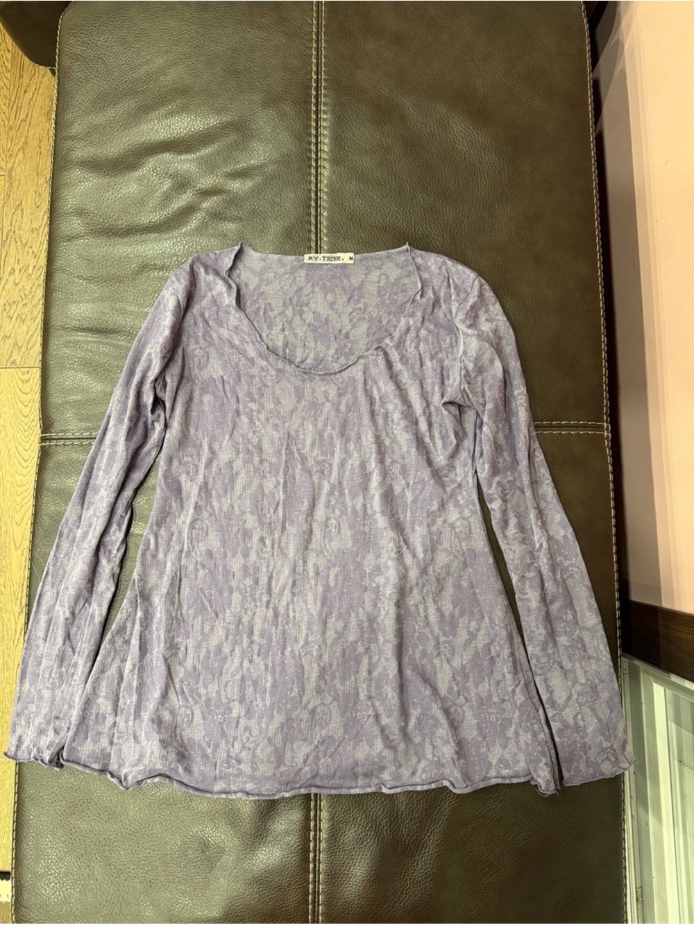 My Tribe Lavender Long Sleeve Scoop Neck Top